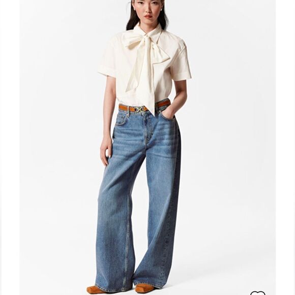 NWT & Other Stories Wide Leg, Low Waist, Non Stretch Jean Size 32 - Picture 1 of 13